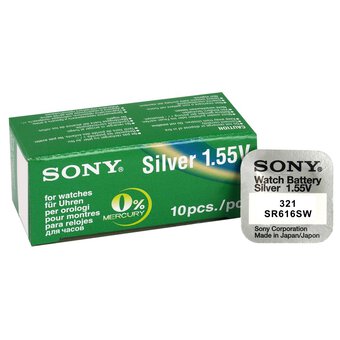 10 x Sony 321 mini Silver battery/SR 616 SW