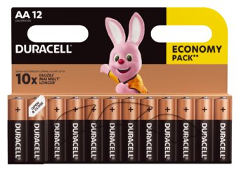 12 x Duracell Basic LR6 AA alkaline battery (blister)
