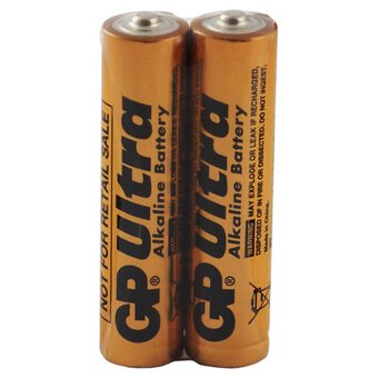 2 x GP Ultra Alkaline Industrial LR03/AAA alkaline battery (tray)