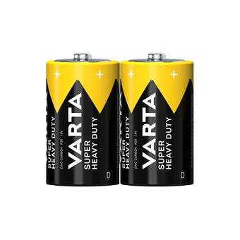 2 x R20 D Varta Superlife / Super Heavy Duty Zinc-Carbon Battery (foil)