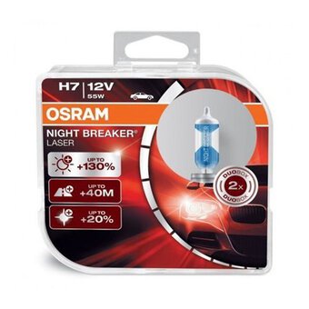 2x Osram H7 Night Breaker LASER + 130% światła (duo pack)