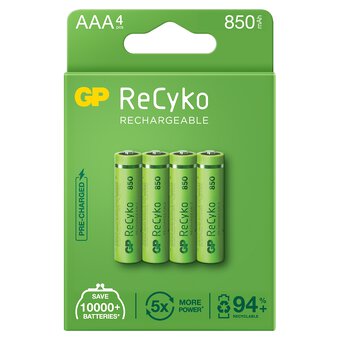 4 x rechargeable batteries AAA / R03 GP ReCyko 850mAh