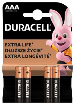 4 x Duracell Duralock C&B LR03 AAA alkaline battery (blister)