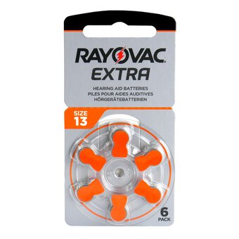 6 x Rayovac Extra 13 Hearing Aid Batteries
