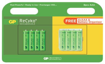 8 x akumulatorki R03/AAA GP ReCyko+ 950 Series 950mAh + box