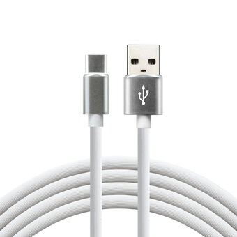 USB silicone cable - USB-C / Type-C everActive CBS-1.5CW 150cm with support for fast charging up to 3A white