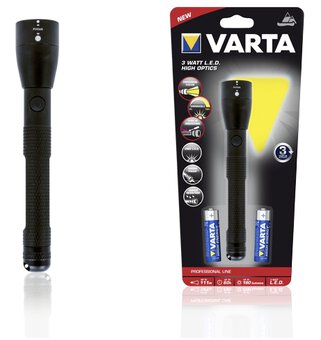 Varta High Optics 3W 2AA LED Flashlight 18811