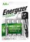 4 x Energizer R6/AA Ni-MH 2000mAh Rechargeable batteries