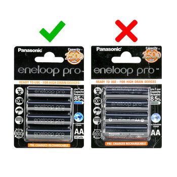 We are testing cheap batteries signed with the Eneloop logo purchased on a popular auction site. Beware of potential fakes!