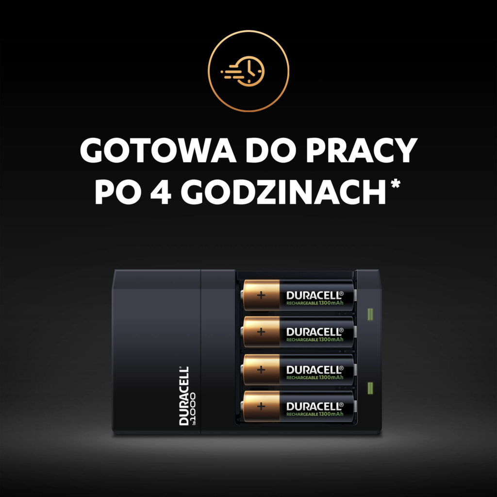  - B2B shop - Duracell CEF14 battery charger + 2 x R6/AA 1300  mAh + 2 x R03/AAA 750 mAh