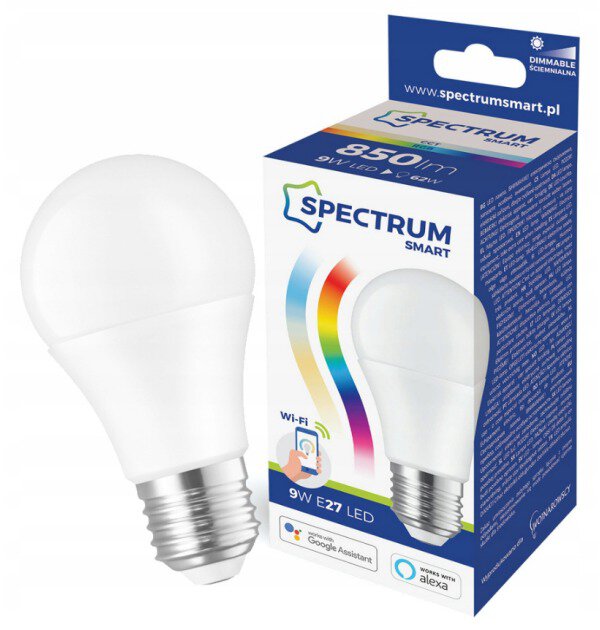 E27 dimbar LED-lampa 9W WiFi-spektrum SMART CCT + RGB