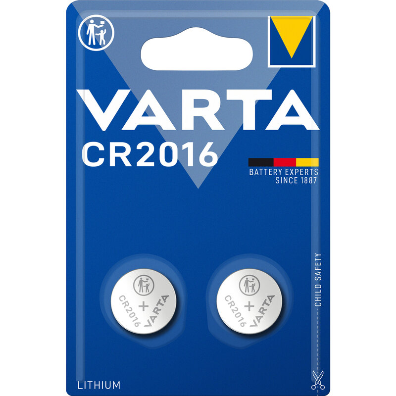 2 x Varta CR 2016 6016 Professional Lithium Knopfzelle Batterien im 2er Blister 