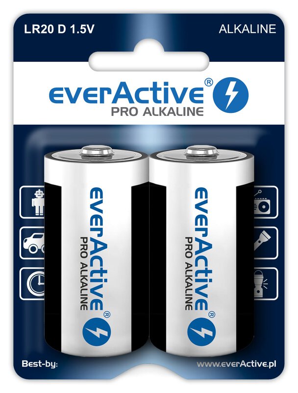 Baltrade.eu - B2B shop - 2 x everActive Pro LR20/D alkaline batteries  (blister)