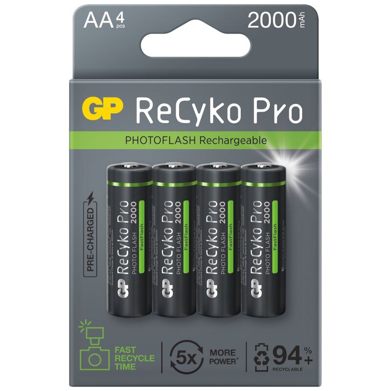 GP ReCyko+ - Batterie 4 x type AA - NiMH - (rechargeables) - 2100 mAh -  Piles - Achat & prix