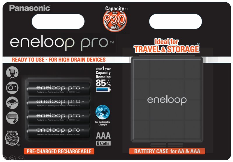 Panasonic Eneloop XX Rechargeable AA 2500mAh Batteries 4-pack