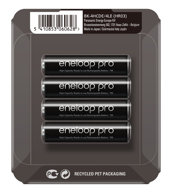 ▷ Pilas recargables AAA Panasonic Eneloop Pro BK-4HCDE/4BE - Pack de 4 -  930mAh