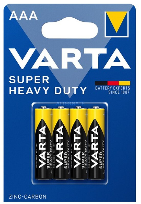 20 x Varta Superlife AAA R03 Batterie Zink Carbon MN2400 Micro 1,5V 4er Bli. 
