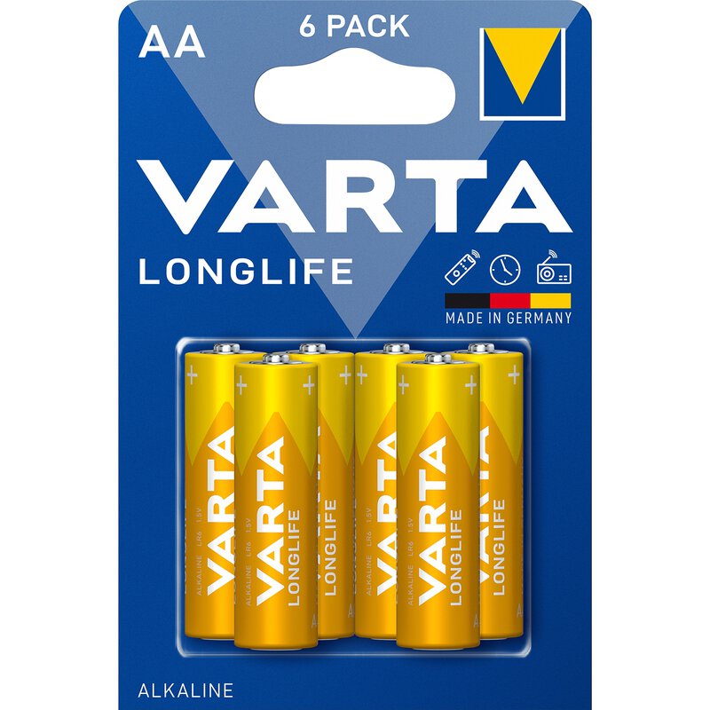 VARTA Batterie Longlife AA 4106 Mignon Akali 1,5V 4Stk Blister Alkali 