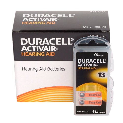 5x6er Blister 30x Duracell Activair Hörgerätebatterien 13 Orange hearing aid