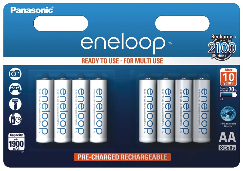 Baltrade.eu - B2B shop - 8 x Panasonic Eneloop Tones Earth R6/AA 2000mAh  Rechargeable battery (blister)