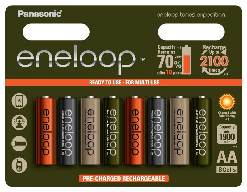 Baltrade.eu - B2B shop - 8 x Panasonic Eneloop Tones Earth R6/AA 2000mAh  Rechargeable battery (blister)