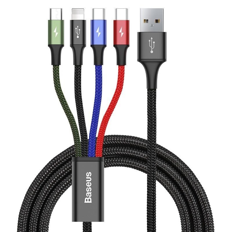 Baltrade.eu - B2B shop - Cable USB cable 4in1 - 2x USB-C, Lightning, micro  USB 120cm Baseus Rapid CA1T4-B01 to 3.5A