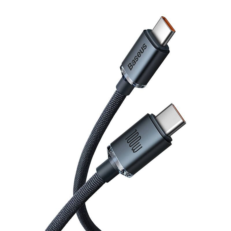  Cable USB C, Baseus 100 W PD 5A QC 4.0 de carga rápida USB C a USB  C, cable de carga USB tipo C trenzado de aleación de zinc para iPhone