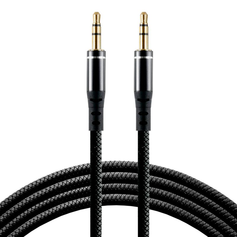 AMKETTE Nylon Braided Aux Audio Cable - 3.5 mm Gold Plated jack Male to  Male tangle free for Car Stereo, speakers, headphones - 4.92 Feet (1.5  Meters)