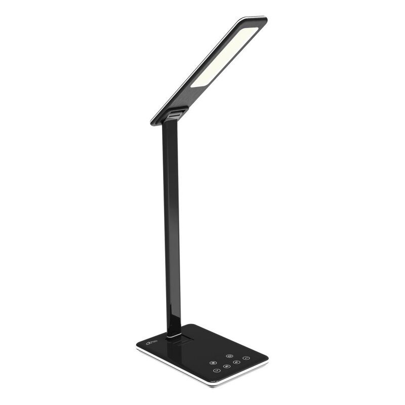 Energy Class A+ Modern Black 5w Integrated LED Adjustable Desk Lamp with a Wireless Induction Charger Base 