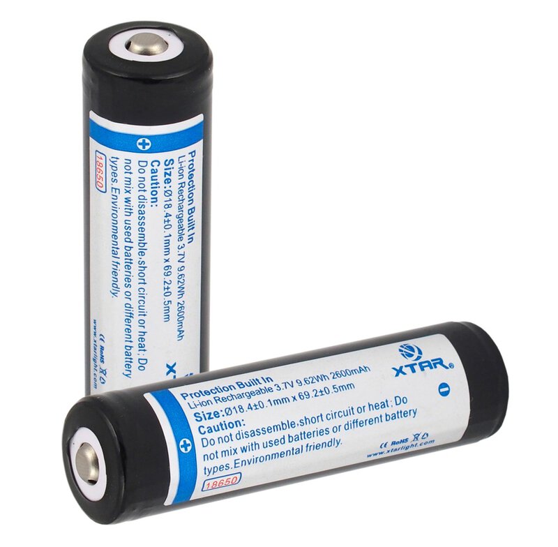 Baltrade.eu - B2B shop - Xtar 18650 3.7 v Rechargeable Li-ion 2600mAh  battery with protection