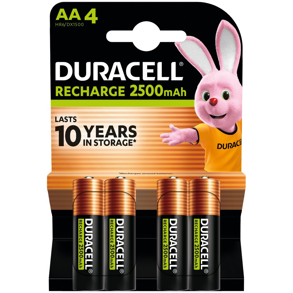 Аккумуляторы Duracell Rechargeable Ni-MH R6/AA 2500 mAh (блистер) - 4 штуки Аккумуляторы Duracell Rechargeable Ni-MH R6/AA 2500 mAh (блистер) - 4 штуки