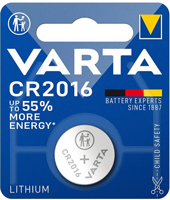 CR 2016 TRAY, Varta Microbattery Knopfzellen-Batterie, Lithium, CR2016,  3V, 90mAh, Packung à 20 Stück
