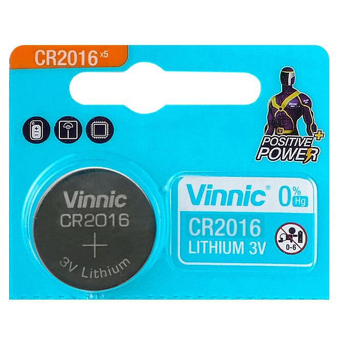 Vinnic Lithium Coin CR2016 (3V) - 5Count