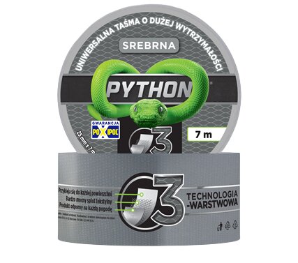 Универсальная ремонтная лента 3-слойная PYTHON 25мм x 7м серебристая Универсальная ремонтная лента 3-слойная PYTHON 25мм x 7м серебристая