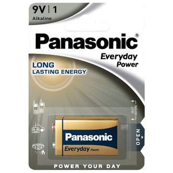 Bateria 9V alkaliczna Panasonic Everyday Power pakowana po 1 sztukę w blistrze