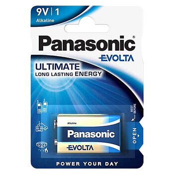 Bateria 9V alkaliczna Panasonic Evolta pakowana po 1 sztukę w blistrze