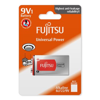 1 x Fujitsu Universal Power 6LR61/9V alkaline battery (blister)
