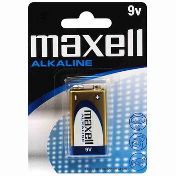 Bateria 9V alkaliczna Maxell pakowana po 1 sztukę w blistrze