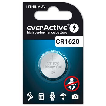 1 x lithium battery mini everActive CR1620