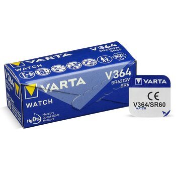 1 x silver battery (watch) 364 VARTA (SR621SW) Bat.