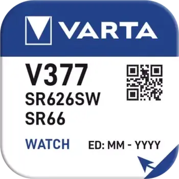 1 x bateria srebrowa (zegarkowa) 377 VARTA (SR626SW) Bat.