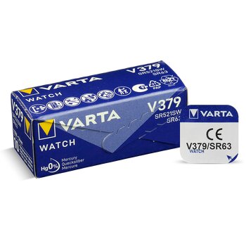 1 x silver battery (watch) 379 VARTA (SR521SW) Bat.