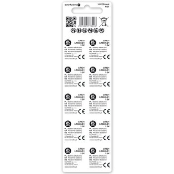 10 x alkaline mini battery everActive AG1 G1 LR621 LR60