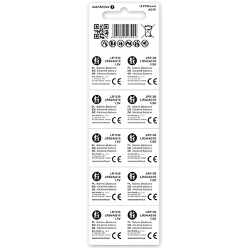 10 x alkaline mini battery everActive AG10 G10 LR1130 LR54