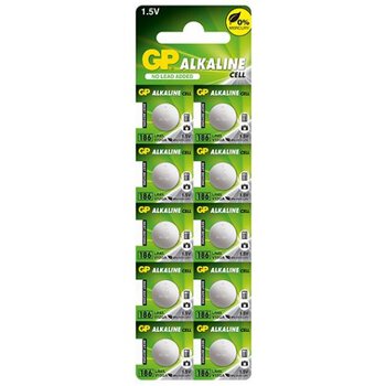 10 x Alkaline Mini GP Battery 186/G12/AG12/L1142/LR43/V12GA/RW84/D186