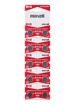 10 x bateria alkaliczna mini Maxell G10 / LR1130 / LR54 / 189 / AG10
