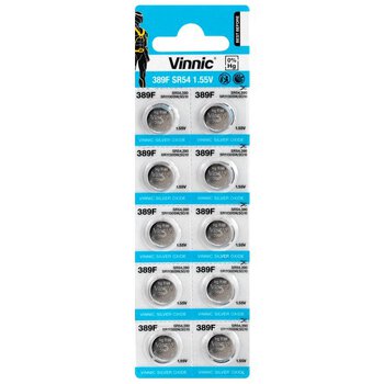 10 x bateria srebrowa mini Vinnic 389 / SR1130SW / 390 / SR54 / G10 / AG10