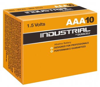10 x Duracell Industrial LR03 AAA Alkaline Battery