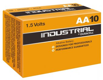 10 x Duracell Industrial LR6 AA Alkaline Battery