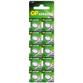 10 x Mini GP Alkaline battery A76/G13/AG13/L1154/LR44/157/V13GA/RW82
